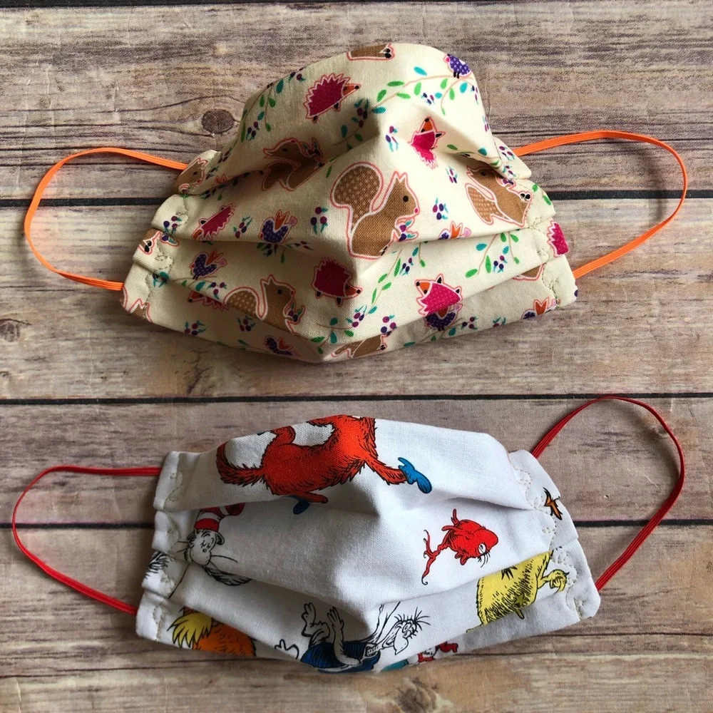 Toddler Size Woodland Animals Fabric Face Mask